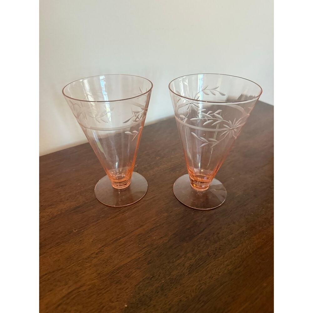 Vintage Tiffin-Franciscan Pink Depression Tumblers